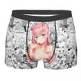 thumbnail image 1 of Custom Kawaii Zero Two Underwear Men Stretch Darling In The Franxx Anime Boxer Briefs Shorts Panties Soft Underpants For Homme, 1 of 7