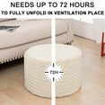 thumbnail image 5 of Round Pouf Ottoman 20 x 20 x 14 Inches Boho Poof Home Decor Floor Pouffe Ottoman Foot Rest for Couch Sofa Bean Bag Chairs Living Room Bedroom (Linen White), 5 of 16
