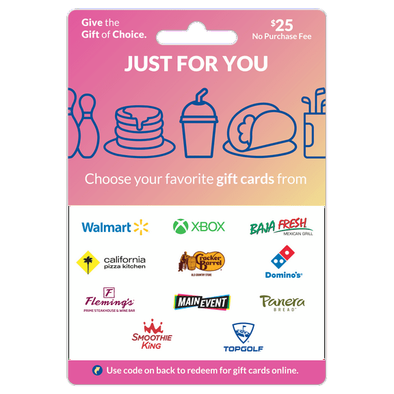 $25 Just For You – ChooseYourCard Gift Card 