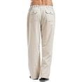 thumbnail image 3 of Pantalones casuales de lino para hombre shaofei holgados con cordón yoga talla M color verde, 3 of 3
