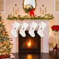 thumbnail image 4 of KCEHTA Christmas Stockings with Initials, Large Embroidered Personalized Knit Christmas Stocking White Stocking Fireplace Hanging Knitted Christmas Stocking for Family Holiday Party Decor, 4 of 7