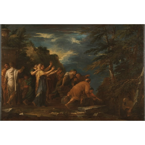 24x36 gallery poster, Pythagoras Emerging from the Underworld (1662) by Salvator Rosa