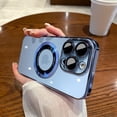 thumbnail image 6 of Clear Case for iPhone 13 Pro Max Case [Compatible with Magsafe] with Full Camera Protection Hard Back Shockproof Protective Plating Design Phone Case for Women Girls 6.7 in - Blue, 6 of 12