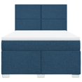 Box spring bed with mattress blue 140x200 cm fabric