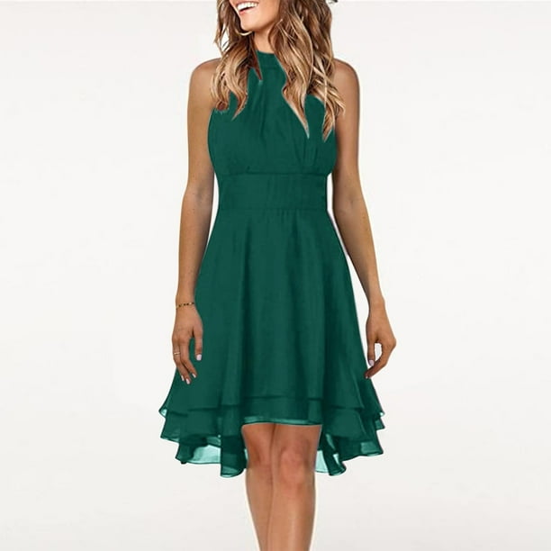 Wxiwmx Short Bridesmaid Dresses 2024 A Line Ruffle Pleated Summer Formal  Dresses with Pockets for Women Wedding Dark Green XL - Walmart Business  Supplies