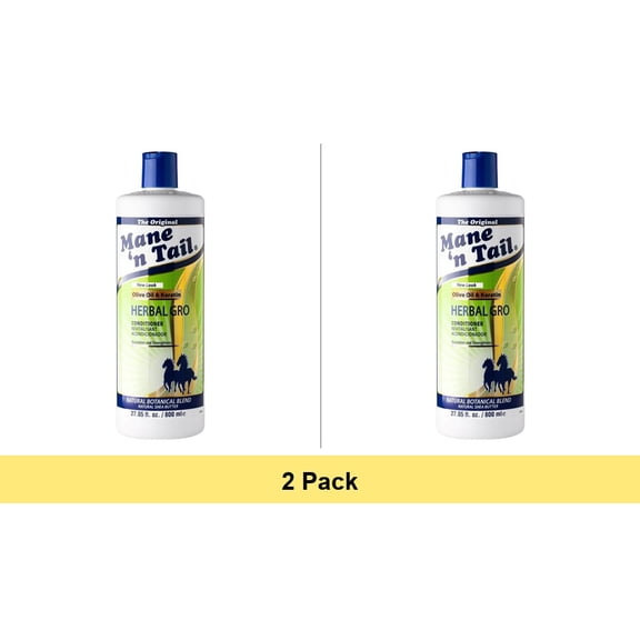 Mane 'n Tail Herbal-Gro Conditioner with Olive Oil 27.05 Oz - 2 Pack Bundle