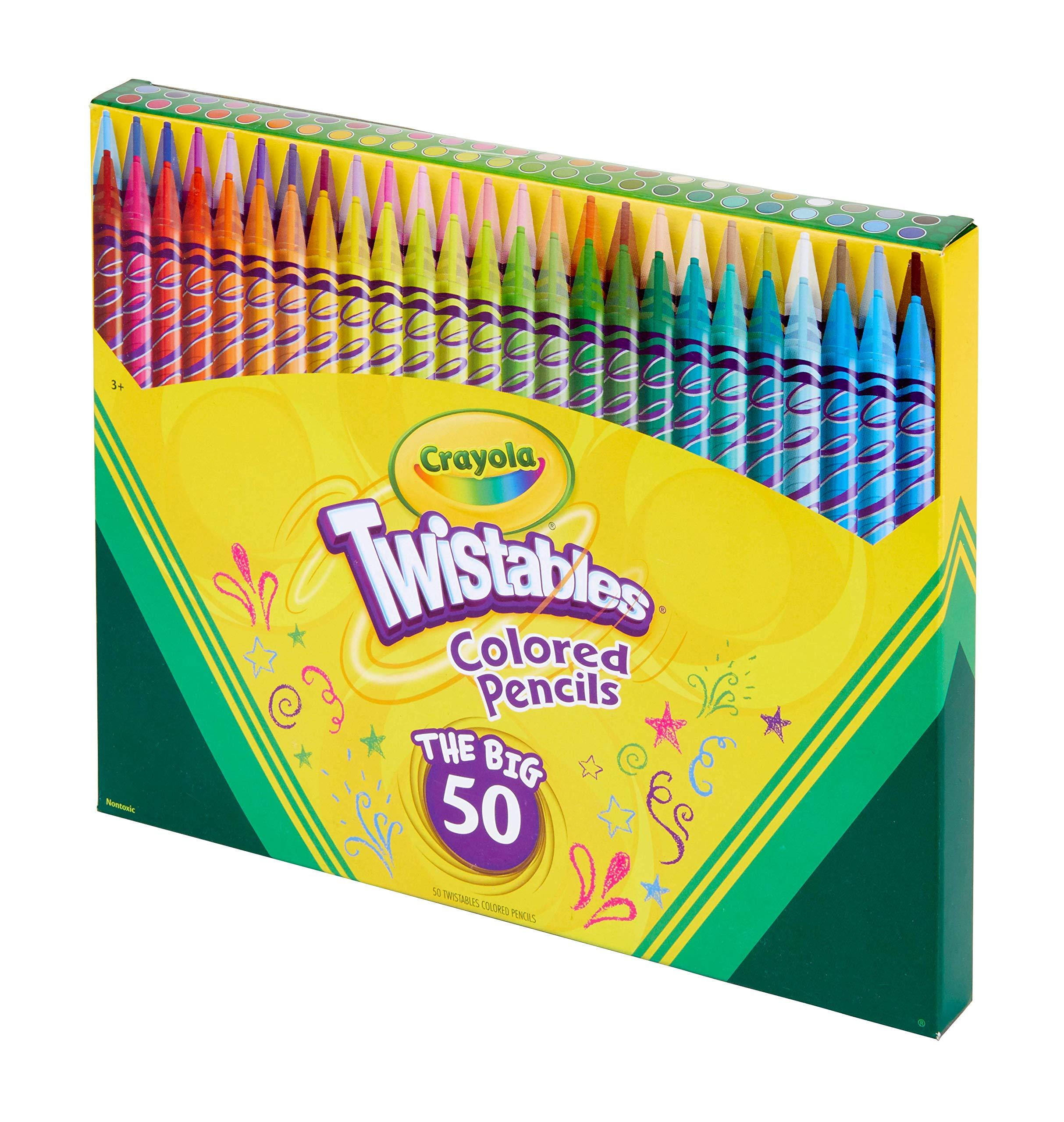  Crayola Twistables Colored Pencil Set (50ct), No Sharpen Colored  Pencils For Kids, Kids Art Supplies, Coloring Set, Gifts, 4+ [  Exclusive] : Toys & Games