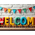 thumbnail image 4 of Colorful 3D Welcome Banner with Cartoon Elements Kids Themed Party Decoration Backdrop for School Opening Events Children Birthday Parties Photography Props, 4 of 8