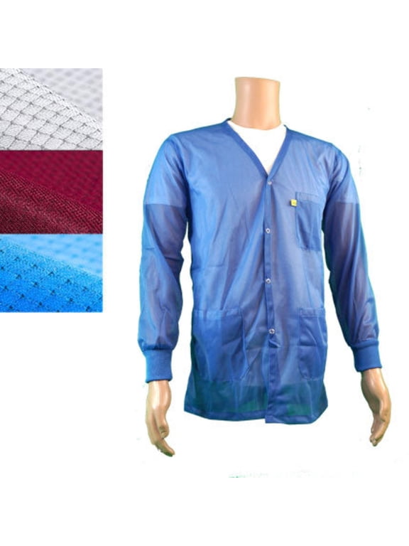 Lightweight 8812 Fabric, V-Neck Collar, Knit Cuff ESD Jacket