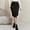 Black, variant on Women Solid Color Faux Suede Patchwork Midi Skirt High Waist Back Zip A Line Mid Length Skirt Casual Fall Winter Brown-faux Suede Skirt XL(XL)