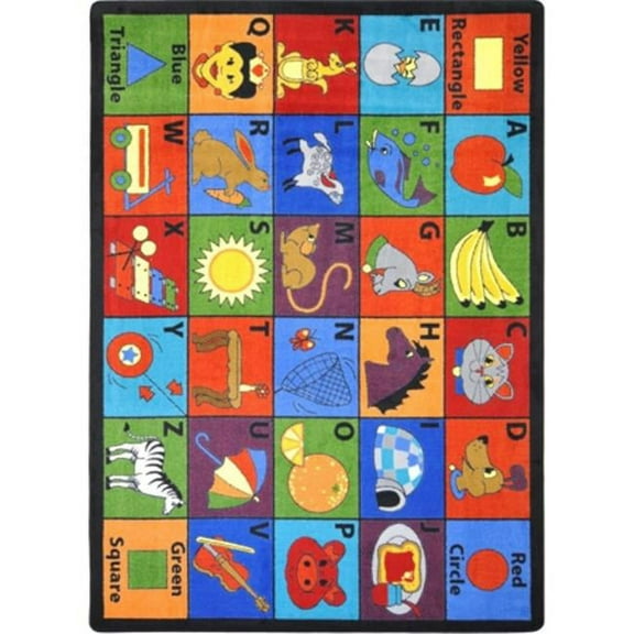 Kid Essentials Say My Name Early Childhood Rectangle Rugs  Multi Color - 5 ft. 4 in. x 7 ft. 8 in.