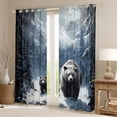 thumbnail image 2 of Feelyou Rustic Bear Family Curtains Pack of 2 (42x84 Each), Winter Jungle Animal Curtains Blackout, Plant Snow Mountain Bedroom Curtains, Curtains and Drapes Decor, 2 of 6