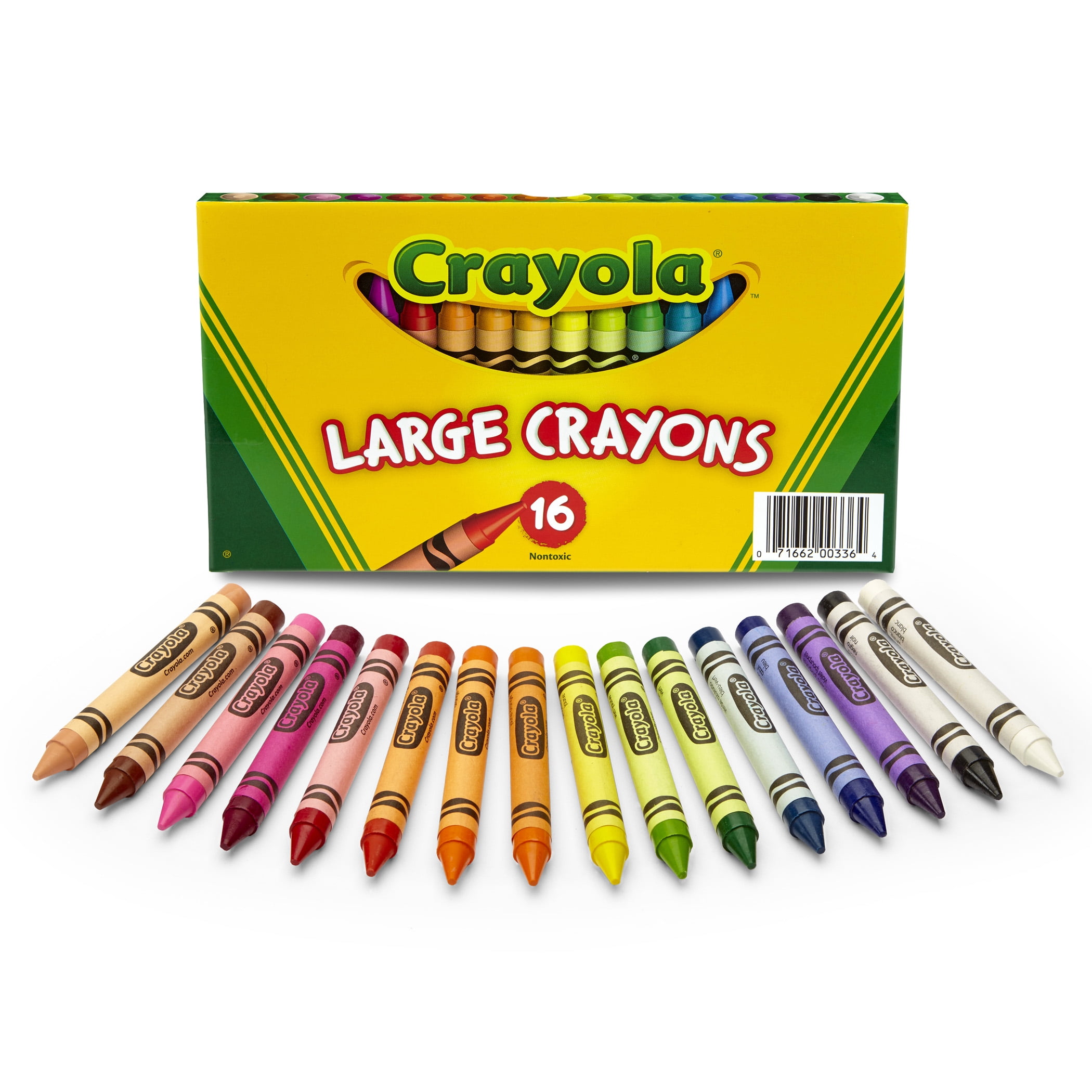 Crayola® Large Unwrapped Crayons, Assorted Colors, Box Of 16