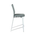 thumbnail image 4 of Home Square 42" Motion Back Chrome Frame Metal Bar Stool in Gray - Set of 2, 4 of 4