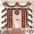 thumbnail image 5 of Paredes de celosía roja y negra navideña, decoración para exteriores, cortinas, fiestas navideñas, banderas colgantes, 5 of 5
