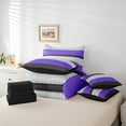 thumbnail image 4 of Erosebridal Geometric Stripes Bed in a Bag Full size,Grey Purple Bed Set,Abstract Artwork Bedding Full Size,Breathable Lines Room Decoration,Reversible,7-Piece, 4 of 6