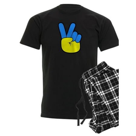 

CafePress - Ukrainian Flag Peace Sign Ukraine Native H Pajamas - Men s Dark Pajamas