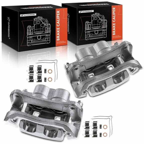 A-Premium Disc Brake Caliper Assembly with Bracket Compatible with Toyota Highlander Sienna Lexus RX350 2010-2018 Front Driver and Passenger Side 2-PC