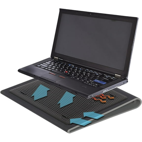 17 Inch Dual Fan Lap Chill Mat - Soft Neoprene Laptop Cooling Pad for Heat Protection, Fits Most 17" Laptops  - Black