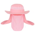 thumbnail image 2 of NMMUED Mens Outdoor Wide Brim Fishing Hat,upf 50+ Sun Protection Cap with Face Neck Flap for Hiking & Garden Pink One Size, 2 of 3