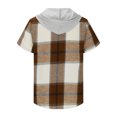 thumbnail image 4 of Rloper-Lop Plaid Printed Hoodies for Men Short Sleeve T-Shirts Casual Button Down Tee Tops Summer Vacation Outdoor Tops With Pockets, 4 of 5