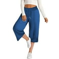 thumbnail image 5 of Ltctricy Women's Capri Sweatpants Elastic High Waisted Drawstring Cropped Wide Leg Pants Lounge Athletic Joggers, 5 of 6
