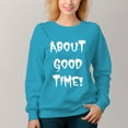 thumbnail image 5 of Women's About Good Time Pattern Crew Neck Pullover Cozy Clothes Autumn Winter, 5 of 11