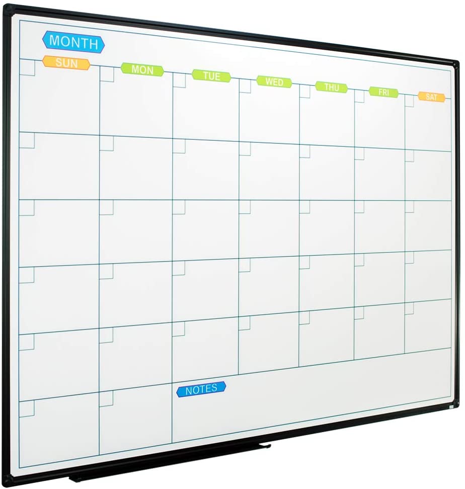Dry Erase Calendar Whiteboard Magnetic White Board Calendar Monthly 48 X 36 Inch Black Dry Erase Calendar Whiteboard Magnetic White Board Calendar Monthly 48 X 36 Inch Black