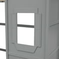 thumbnail image 4 of Triple Tree Twin Size House Loft Bed with Built In Ladder and Safety Guardrail, Gray, 4 of 7