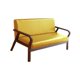 thumbnail image 1 of Sofá De Cuero Sofá De Ocio Con Reposabrazos Para Habitación De Invitados, Recepción, Hogar, Marco Marrón Amarillo, 1 of 8
