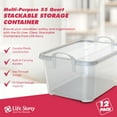 thumbnail image 2 of Life Story 55 Qt Stackable Storage Bin, Light Duty Lidded Container, Clear, 12 Pack, 2 of 9