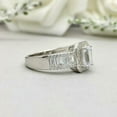 thumbnail image 5 of HeartsAndYou 2.5ct Engagement Ring for Women Emerald Cut Moissanite Cluster Halo Accent 18k White Gold over Silver, 5 of 8