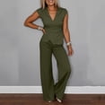 thumbnail image 2 of Gealkoca Pant Suits for Women Dressy 2 Piece Business Casual Outfits Vest and Elastic Waist Straight Leg Pants Set for Office Work Casual Matching Set, 2 of 6