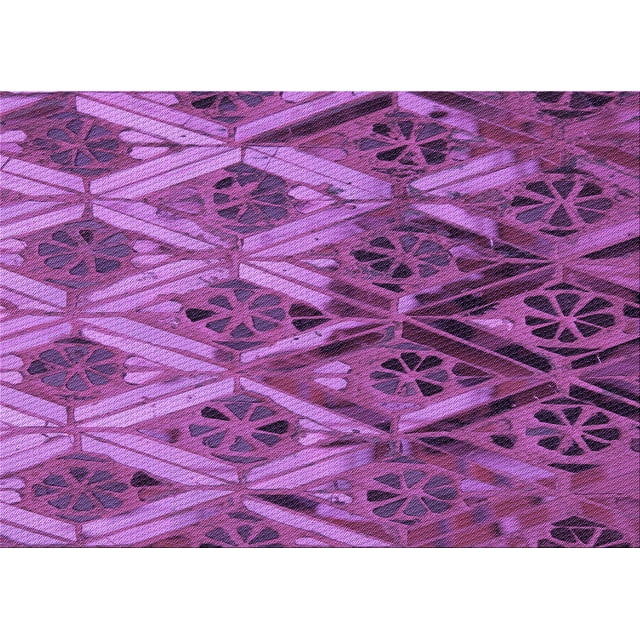 Ahgly Company Machine Washable Indoor Rectangle Transitional Dark Magenta Purple Area Rugs, 7' x 10'
