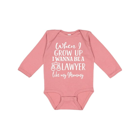 Inktastic Future Lawyer Like Mommy Boys or Girls Long Sleeve Baby Bodysuit