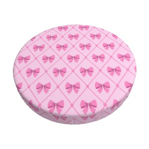 Easygdp Pink bows Print Easy To Install Bar Stool Covers&Stool Covers Round&Elastic Stool Cover, Barstool Covers,Washable&Bottom With Elastic Edge-12 inch