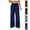 Style1-Dark Blue pants for women, variant on Maqroz Wide Leg Pants Women Plus Size Dressy Trendy Y2K Drawstring Waist Baggy Side Striped Pants Elastic High Waisted Loose Fit Active Track Pants Jogger Streetwear Dark Blue S