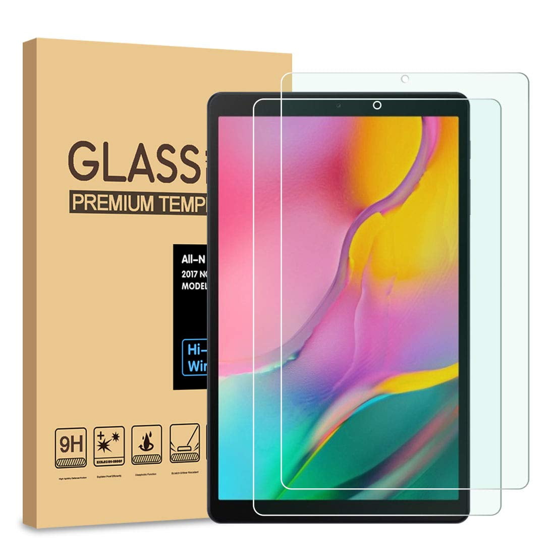 Samsung Galaxy Tab A 10.5 Tempered Glass Screen Protector Guard Case 2-PACK 