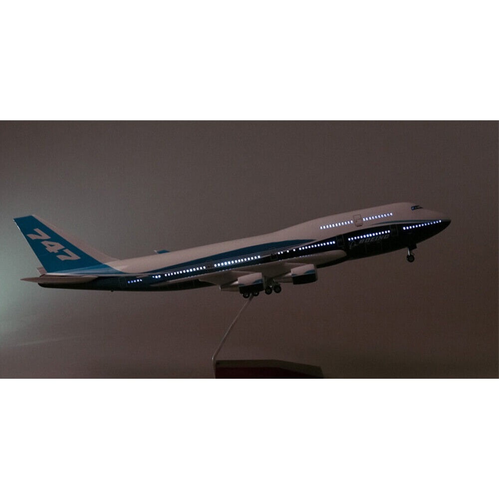 Cocobaby Airplane Aircraft 1/150 B747 Boeing 747-400 Plane Model Replica Resin LED Lights