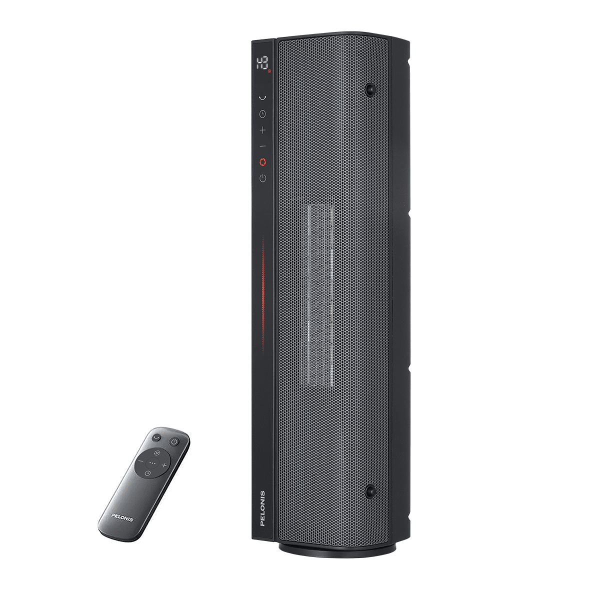 Pelonis 1500W Vertical and Horizontal Ceramic Tower Space Heater with Electric Remote Control, Black