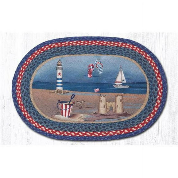Earth Rugs American Coast Oval Rug, 20" x 30", Multicolor