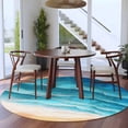 thumbnail image 3 of Teal Blue Beach Coastal Round Area Rug 8Ft Washable Large Circle Rugs for Living Room Dorm, Summer Nautical Seaside Ocean Ombre Non-Slip Carpet Floor Mats Indoor Outdoor Carpet Runner Home Decor, 3 of 8