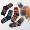 thumbnail image 2 of Yuanlong Womens Socks Bohemian Chunky Knitted Thicken Crew Calf Socks For Textured Lady Winter Thermal Soft Mid Stockings, 2 of 3