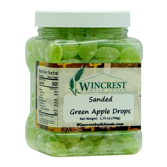 Olde Fashioned Sanded Green Apple Drops || 1.75 Lb Tub