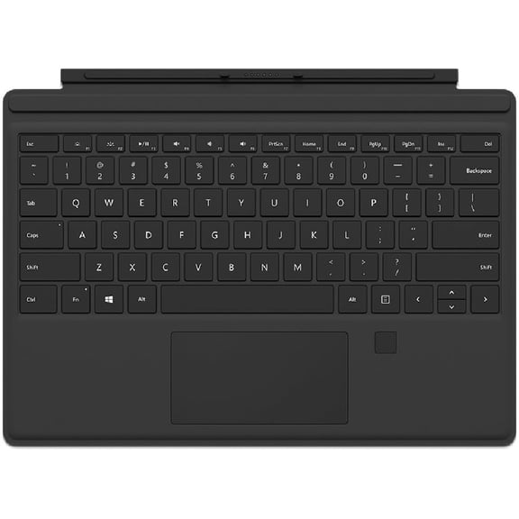 Pre-Owned Microsoft Surface Pro 4 Type Cover with Fingerprint ID - Keyboard - with trackpad, accelerometer - backlit - QWERTY - US - onyx - for Surface Pro 4