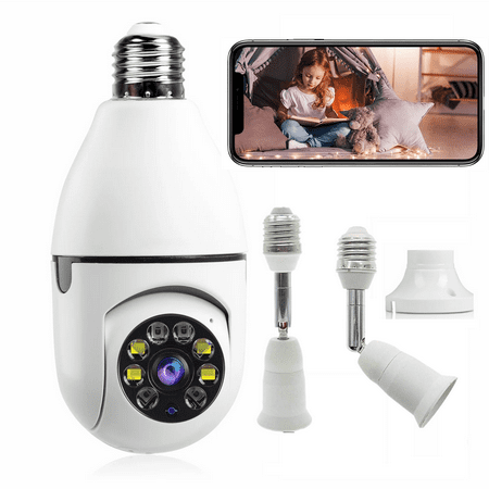 

Security Camera 1080P HD WiFi Security Cameras Light Bulb Cameras 360° Pan/tilt Panoramic for Home Security Real-time Motion Detection Alerts Two Way Talk Night Vision for Indoor Outdoor Use