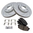 thumbnail image 2 of TRQ Front Performance Brake Pad & Rotor Kit Brake Pads Brake Rotors Set Ceramic Premium G-Coated Fits Select 2013-2016 Hyundai Veloster 2014-2016 Kia Forte Koup Forte5, 2 of 6
