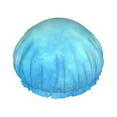 thumbnail image 1 of YFYANG Femmes Double Imperméable Shower Cap, Rêveur Aurora Bleu Réutilisables Cheveux Cap pour Tous les Styles de Cheveux et les Tailles de Tête, 1 of 6