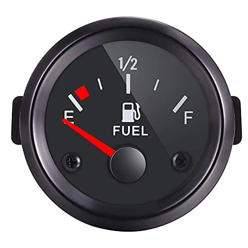 ATFWEL Fuel Level Gauge,2 52mm E-1/2-F Pointer Universal Fuel Tank Meter with LED Backlight for Car RV Yacht Boat Motorcycle 