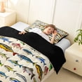 thumbnail image 3 of Erosebridal Colorful Fish Twin Comforter Sets, Vintage Fishing Theme Bedding Set, Black Reversible, 1 Comforter and 1 Pillowcase, 3 of 6